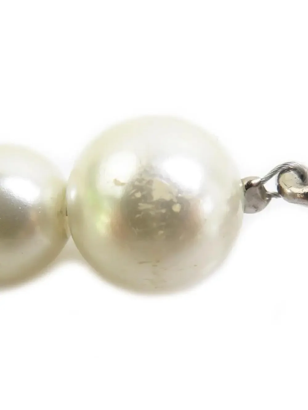 Auth Miumiu Necklace White/Silver Faux #329703M38B